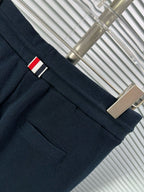 Grey Cotton Four-Bar Joggers - Men's