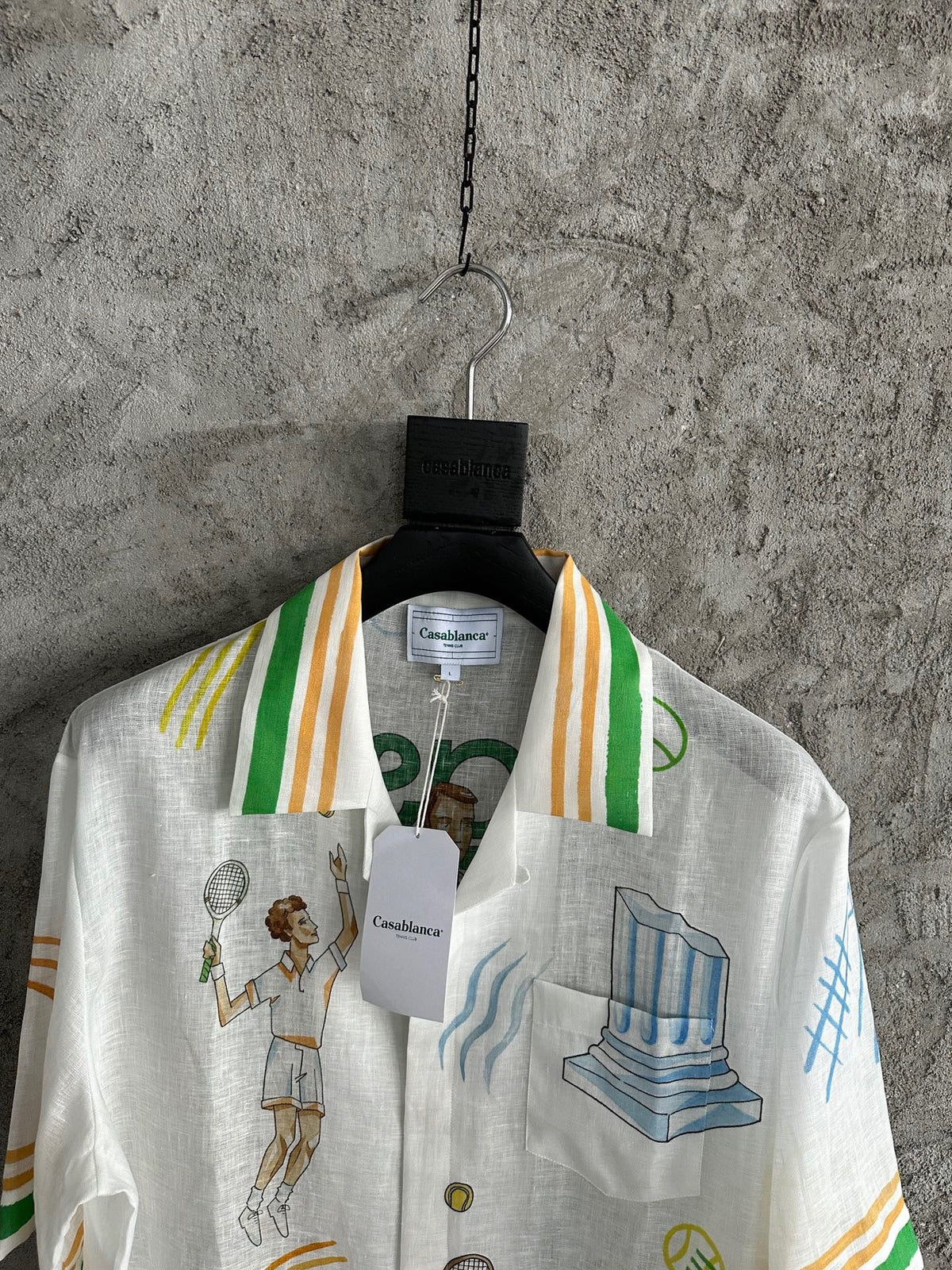 Tennis Print Silk Shirt - Men's
