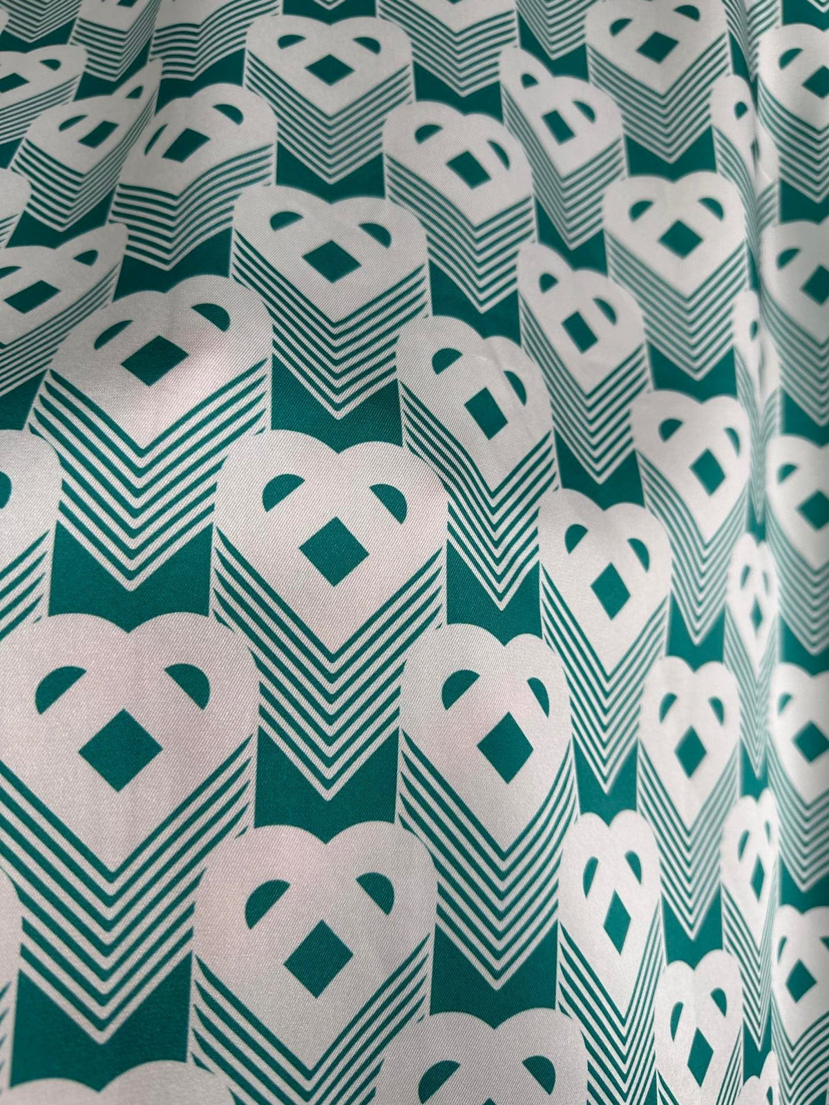 Teal Floral Print Silk Shirt - Men's