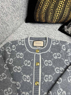 Black Jacquard Monogram Cardigan - Men's
