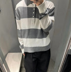 Grey Knit Argyle Long-Sleeve - Men's