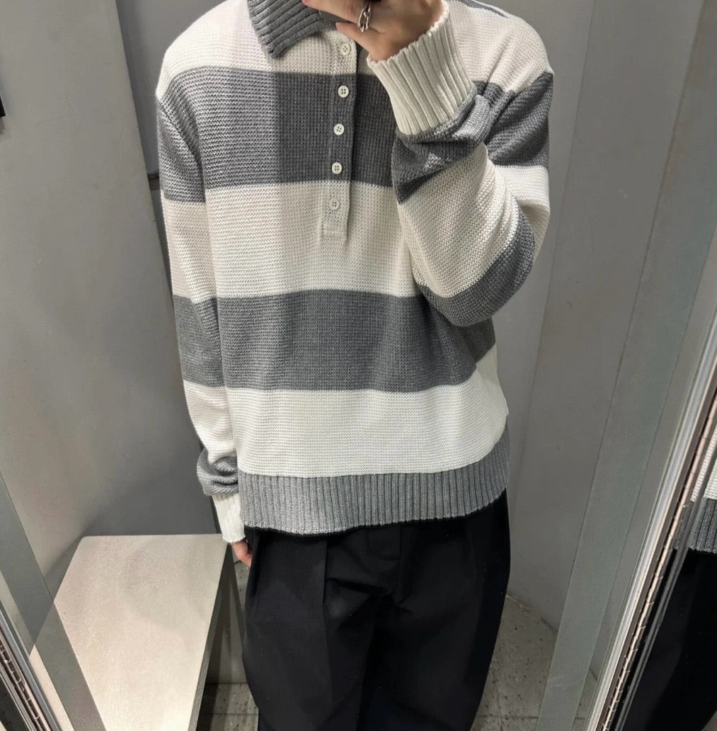 Grey Knit Argyle Long-Sleeve - Men's