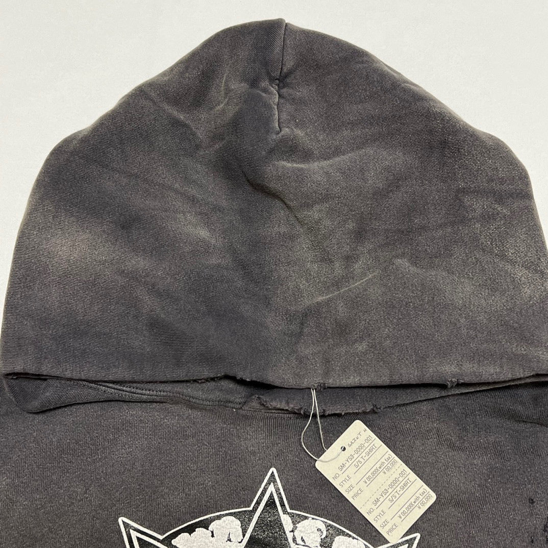 Black Cotton Washed Pullover - Men's