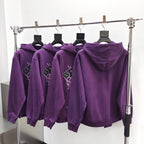 Purple Cotton Web Print Pullover - Men's