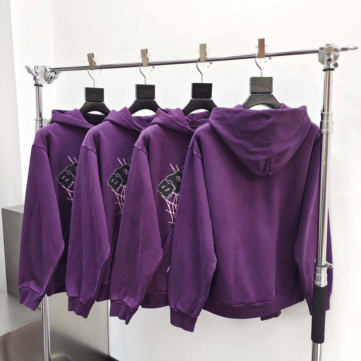 Purple Cotton Web Print Pullover - Men's