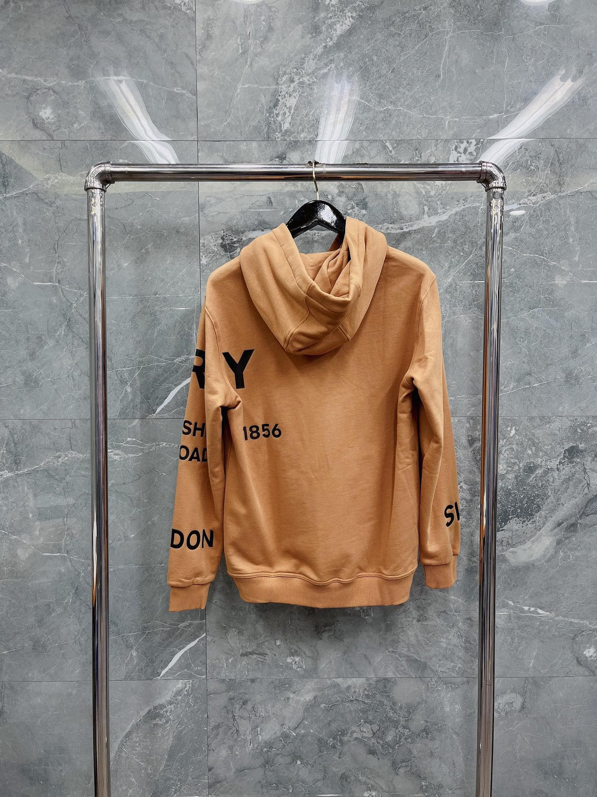 Black Cotton Text Print Pullover - Men's