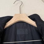 Navy Nylon Plain Bomber - Men's