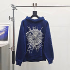 Navy Cotton Web Print Pullover - Men's