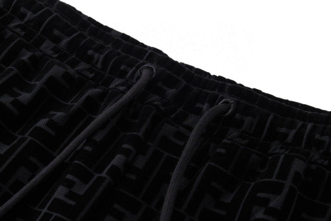 Black Jacquard Monogram Drawstring - Men's