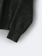 Cream Wool Text Logo Crewneck - Men's