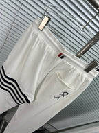 Navy Cotton Bar Stripe Joggers - Men's