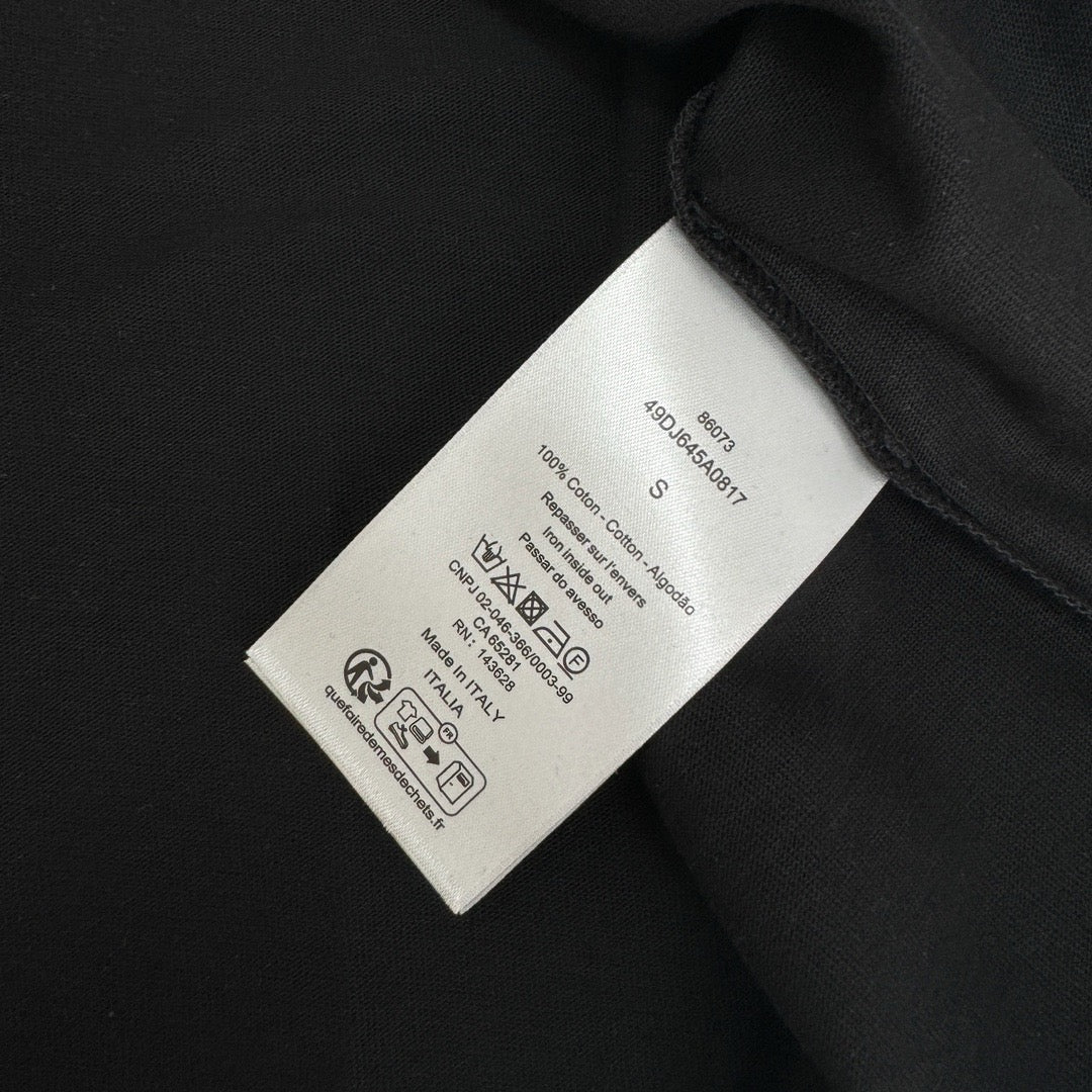 Navy Wool Chest Script Crewneck - Men's