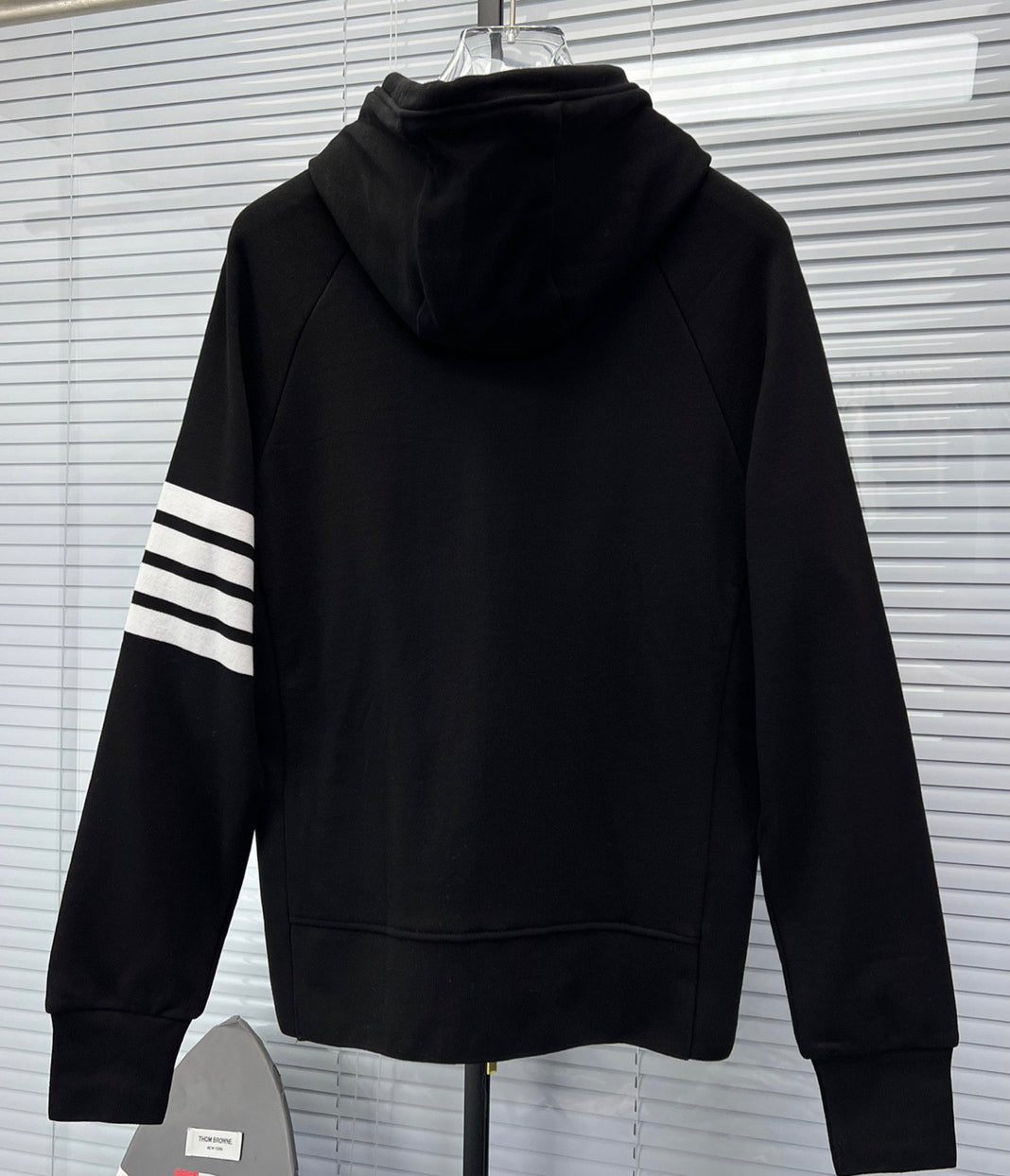 4-Bar Zip Navy Hoodie - Men's