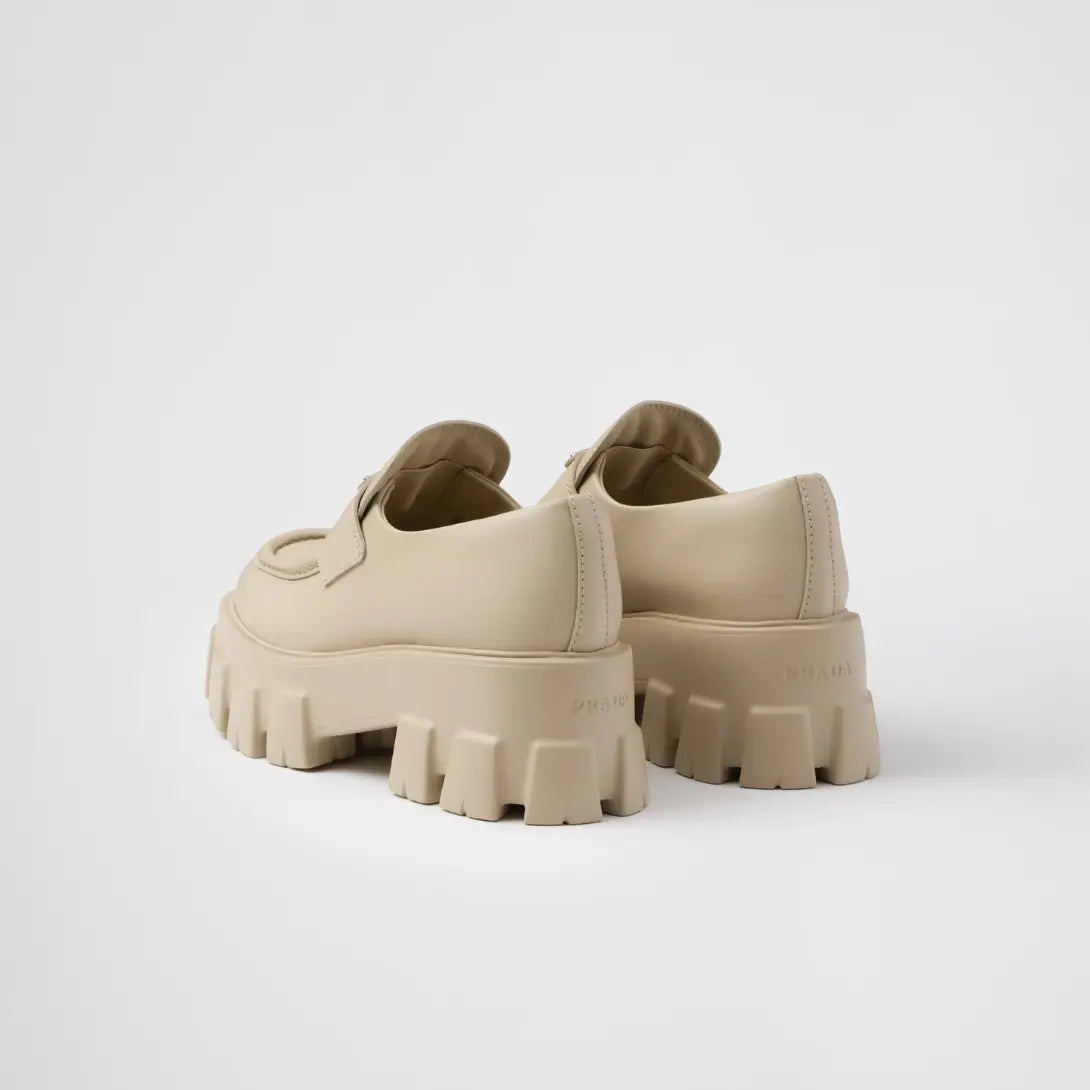 Brushed leather Monolith loafers – this shoe, which takes its name from the chunky rubber sole, is an expression – LUX VERSE Luxury Designer Fashion Outlet