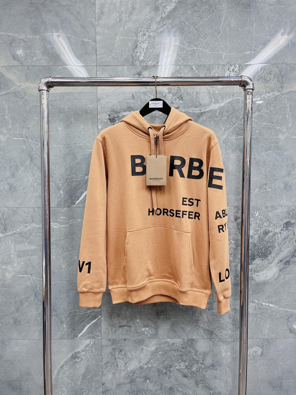 Black Cotton Text Print Pullover - Men's