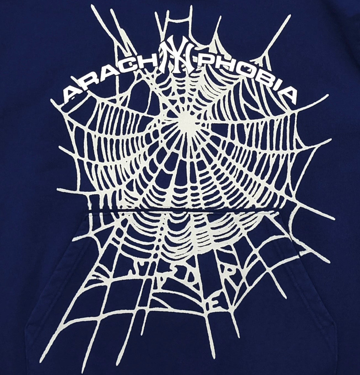 Navy Cotton Web Print Pullover - Men's