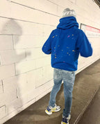Blue Cotton Graphic Pullover - Men's
