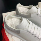 Oversized Grey Suede Tab Sneakers
