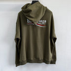 Olive Cotton Chest Logo Pullover - Men's