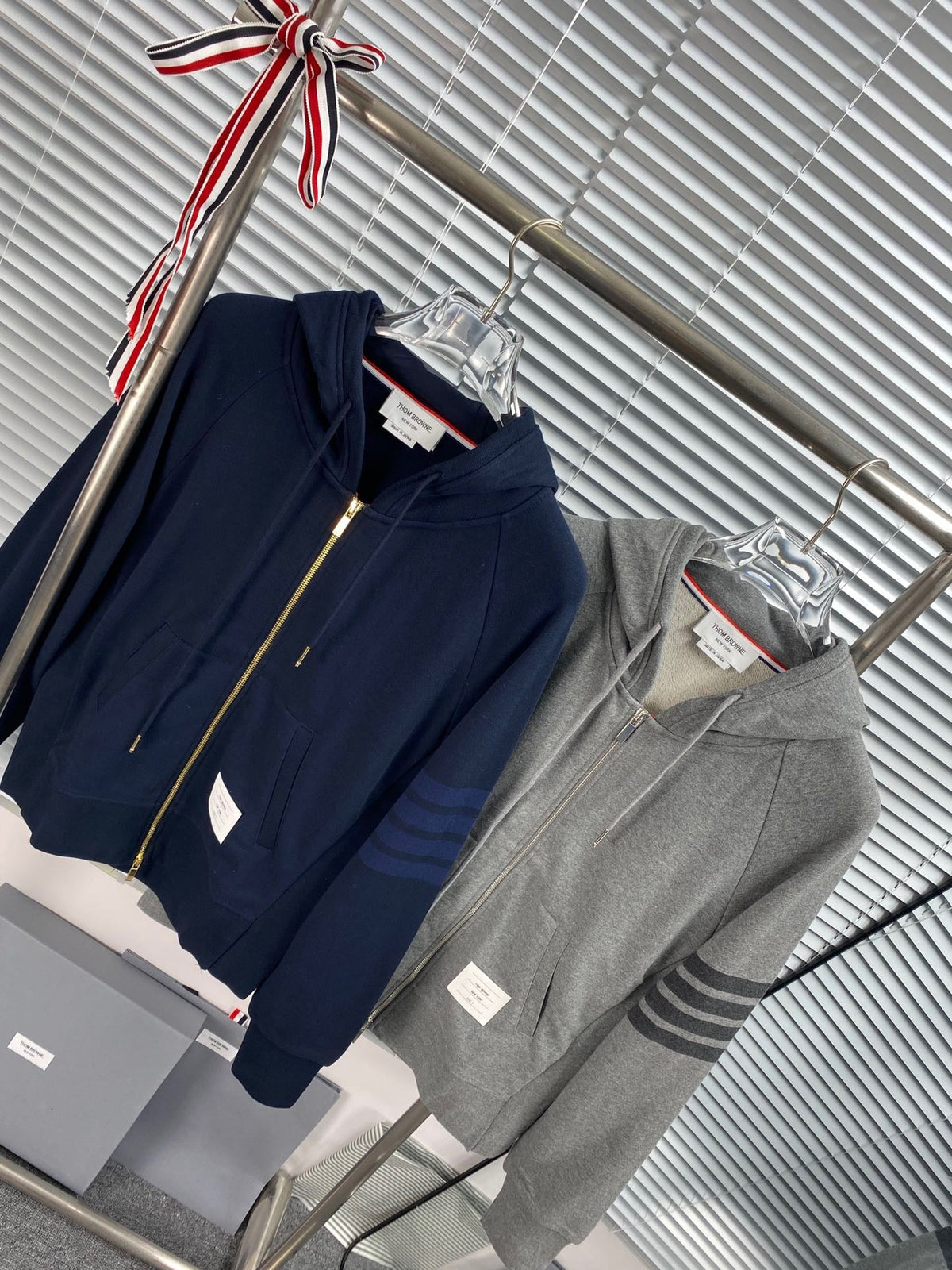 Navy Cotton Plain Zip-Through - Men's