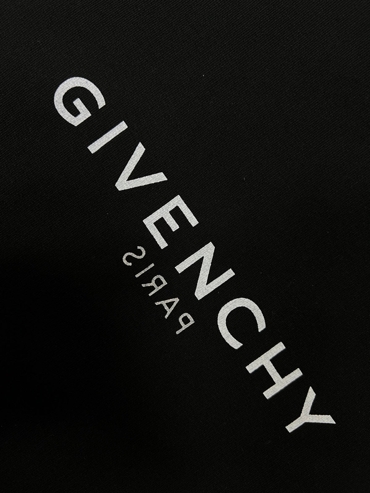 Black Cotton Text Logo Pullover - Men's