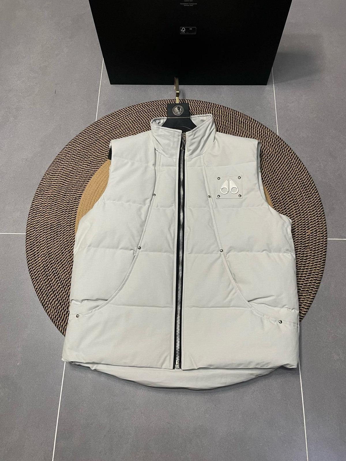 Black Nylon Logo Gilet - Men's