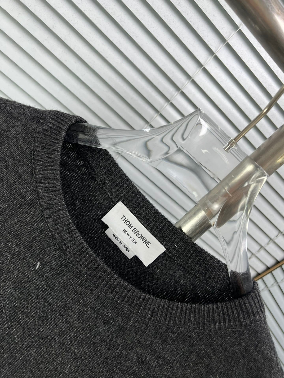 4-Bar Crewneck Navy Knit - Men's