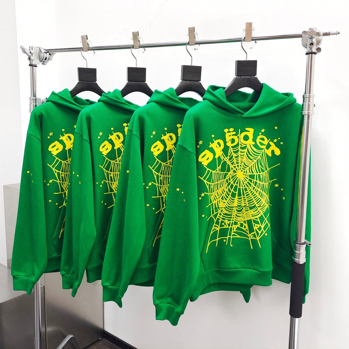 Green Cotton Web Print Pullover - Men's
