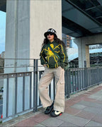 Green Cotton Graphic Pullover - Men's