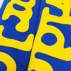 Blue Cotton Print Joggers - Men's