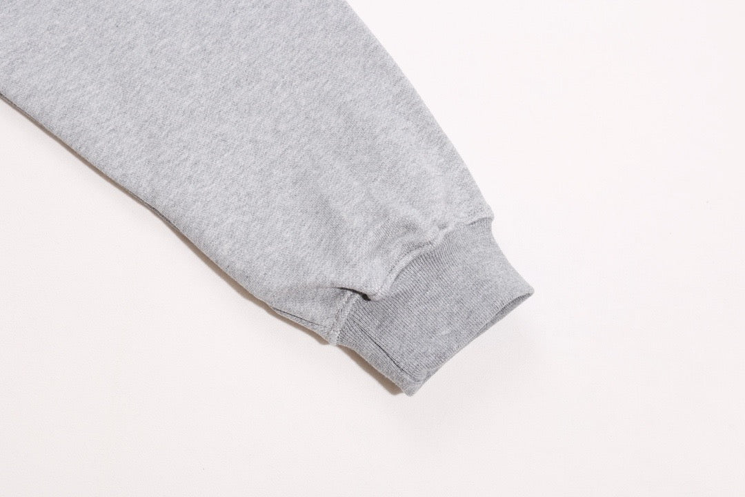 Grey Cotton Slogan Pullover - Men's