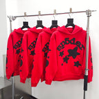 Red Cotton Star Print Pullover - Men's