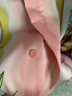 Pink Scenic Print Silk Shirt - Men's
