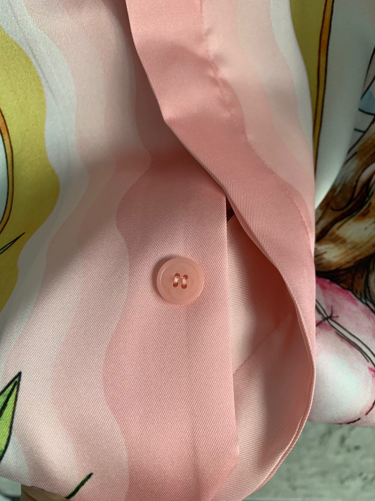 Pink Scenic Print Silk Shirt - Men's