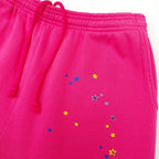 Pink Cotton Graphic Joggers - Men's