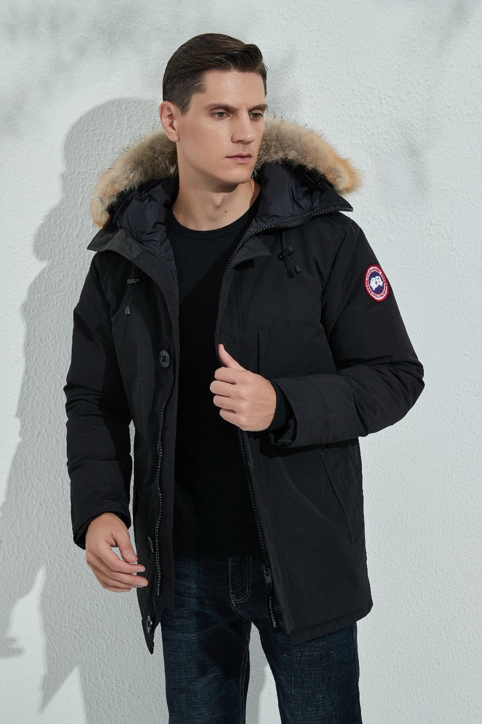 Black and Grey Parka - Men's