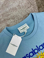 Blue Cotton Sun Graphic Crewneck - Men's