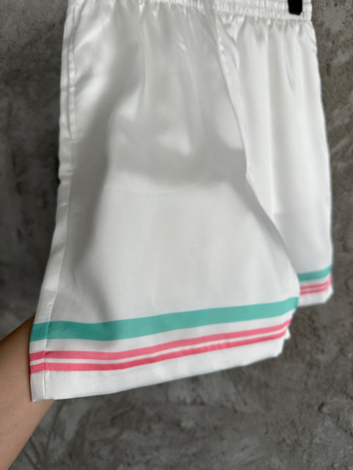 Pastel Trim Silk Shorts - Men's