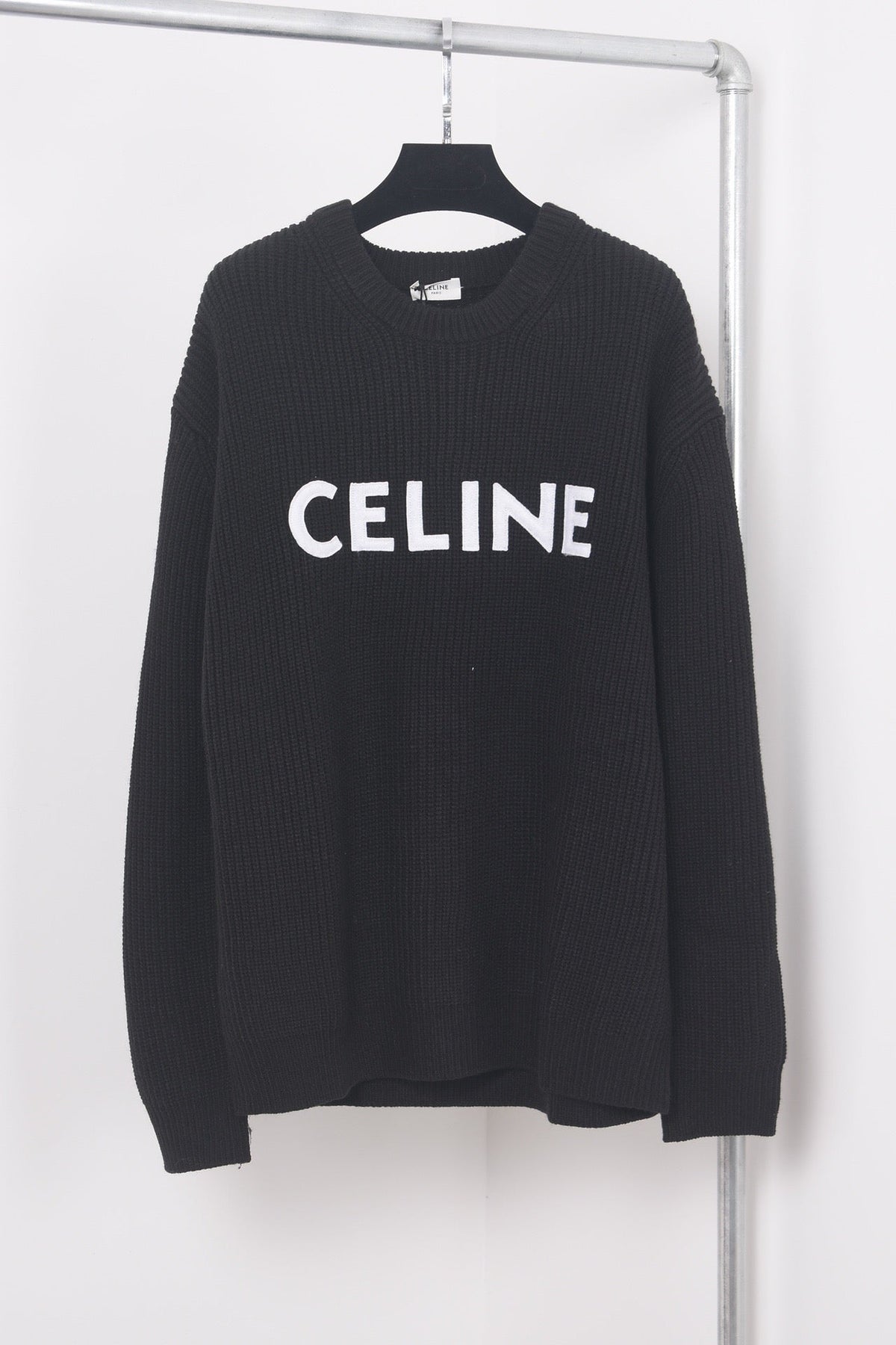Black Cotton Bold Text Long-Sleeve - Men's
