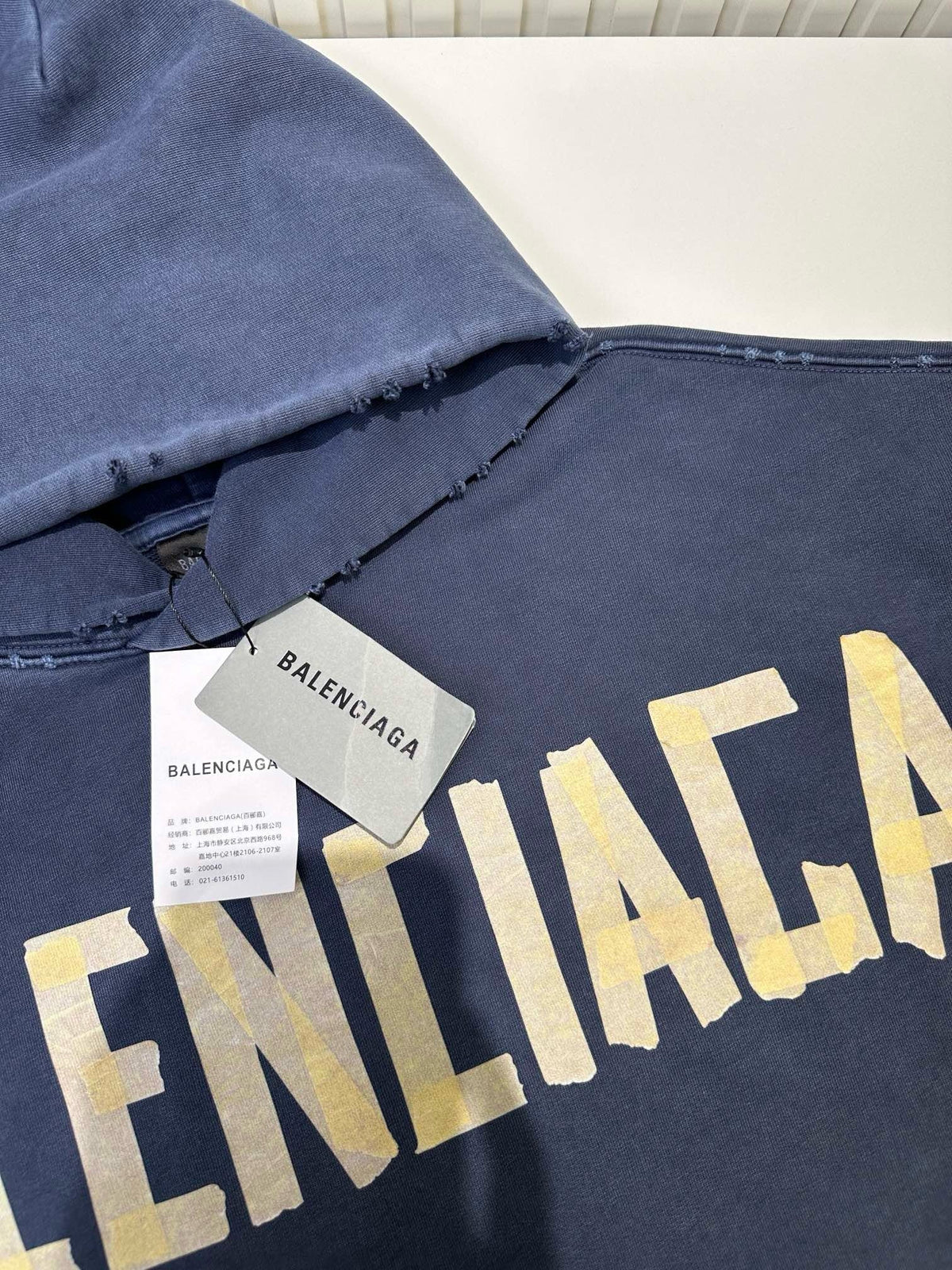 Navy Cotton Bold Text Pullover - Men's