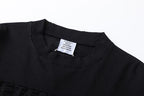 Black Cotton Tonal Text Crewneck - Men's