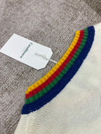 Cream Wool Heart Intarsia Crewneck - Men's