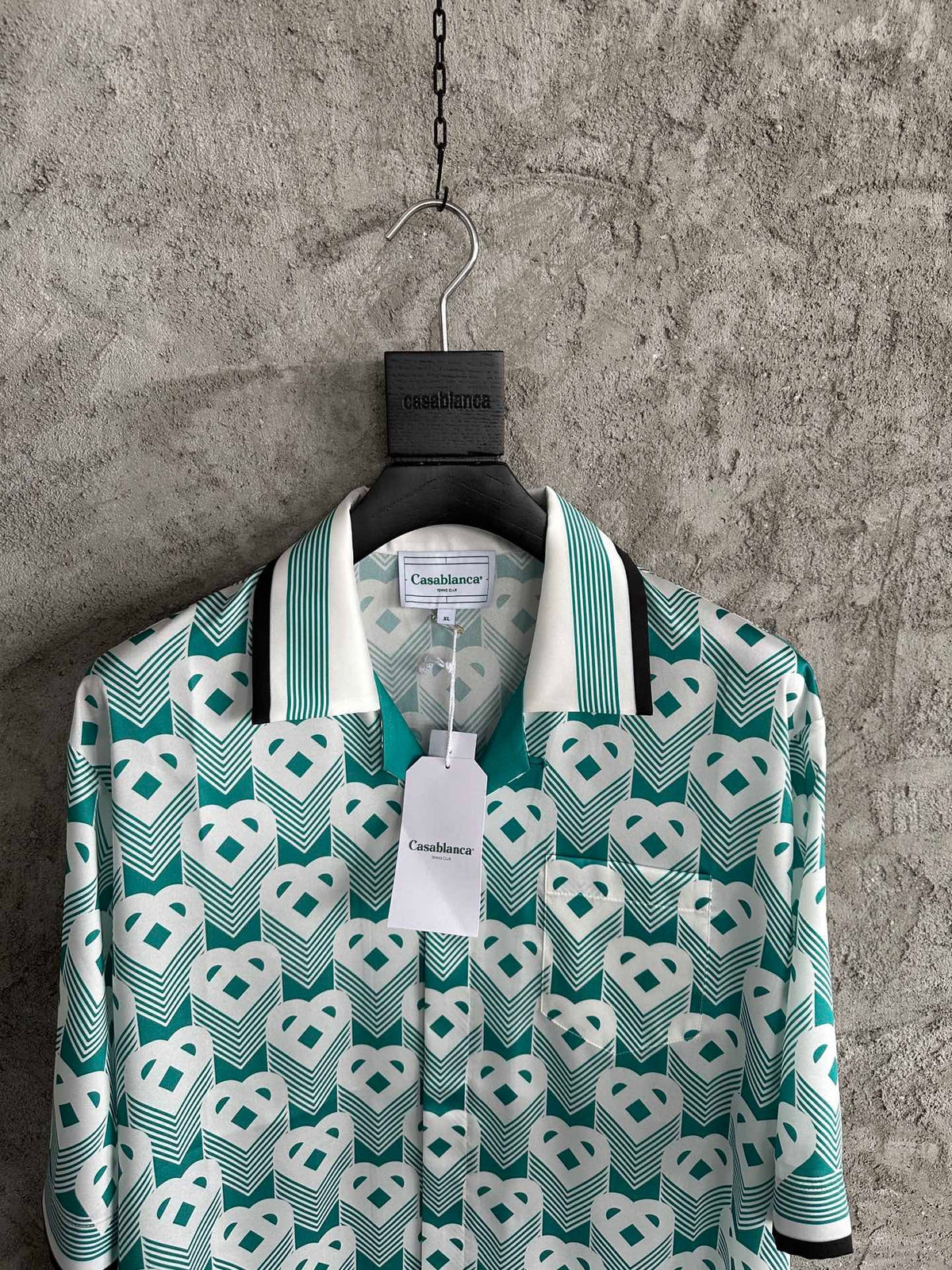 Teal Floral Print Silk Shirt - Men's