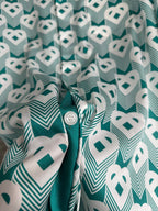 Teal Floral Print Silk Shirt - Men's