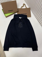 Navy Cotton Embroidered Pullover - Men's