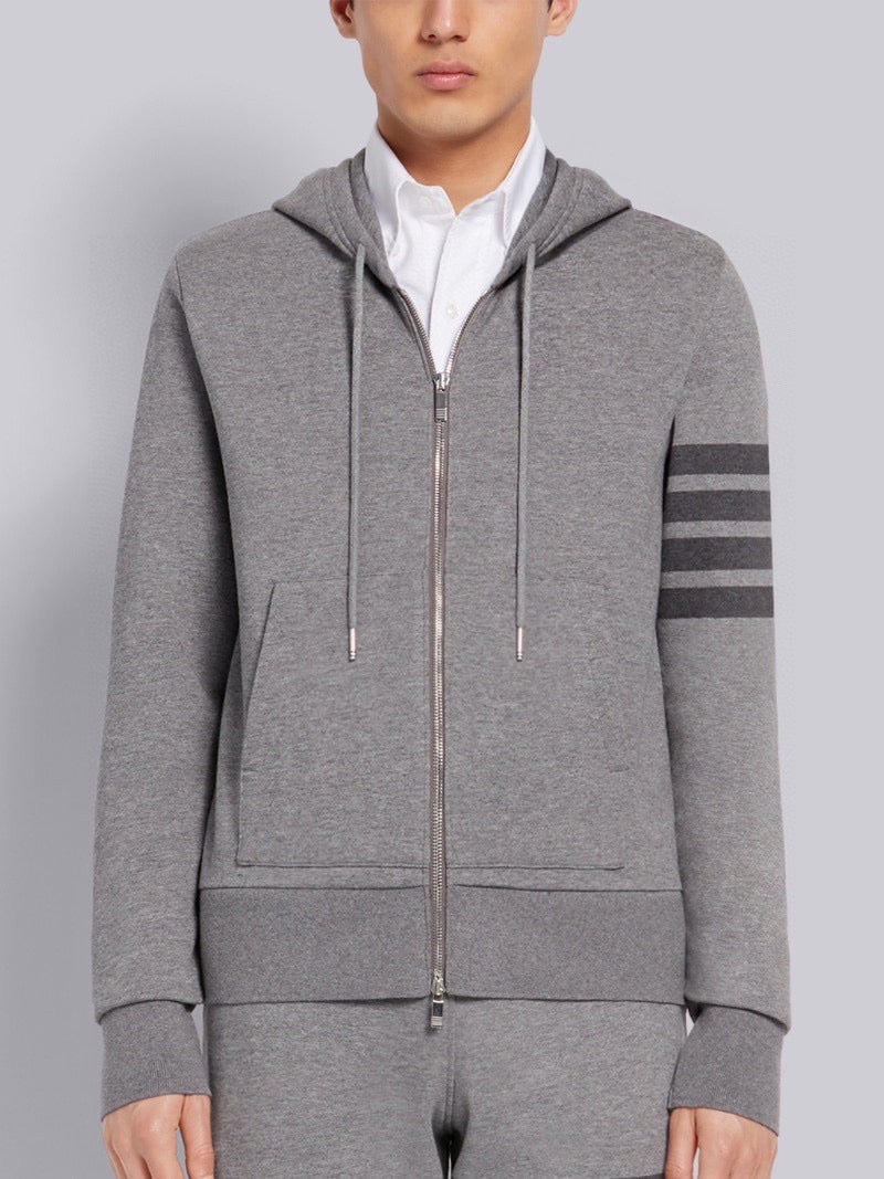 Navy Cotton Plain Zip-Through - Men's