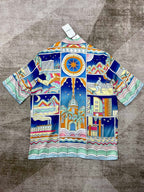 Architectural Print Silk Shirt - Men's