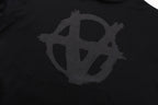 Black Cotton Tonal Graphic Pullover - Men's