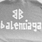 Grey Cotton Bold Text Pullover - Men's
