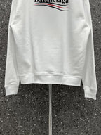 Black Cotton Chest Logo Pullover - Men's